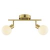 Brilliant Deckenspot Jorge mit 2 weißen Glasschirmen an Querstrebe, dreh- & schwenkbar