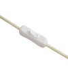 Brilliant Leuchten Tischleuchte Arlo mit gebogenem Arm und beigem Stoffschirm