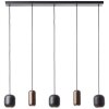Brilliant Kücheninsel-Pendelleuchte Jane mit 5 braunen Metallschirmen, Länge 102 cm