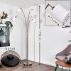 Alsen Bogenstehlampe Nickel-Matt, 5-flammig, Stoffschirm
