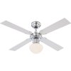 Globo CHAMPION Deckenventilator Chrom, Edelstahl, Weiß, 1-flammig