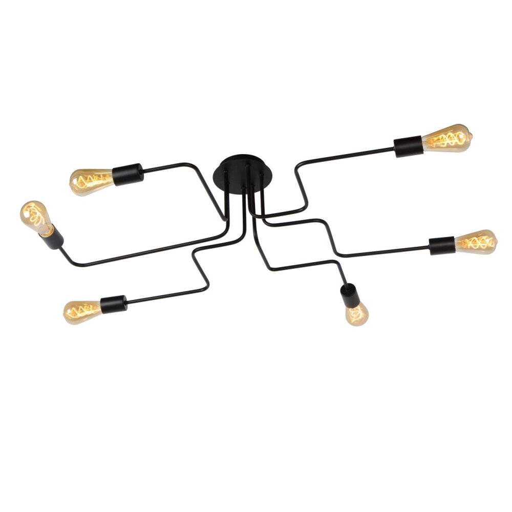 Lucide LESTER Deckenleuchte Schwarz, 6-flammig main product photo