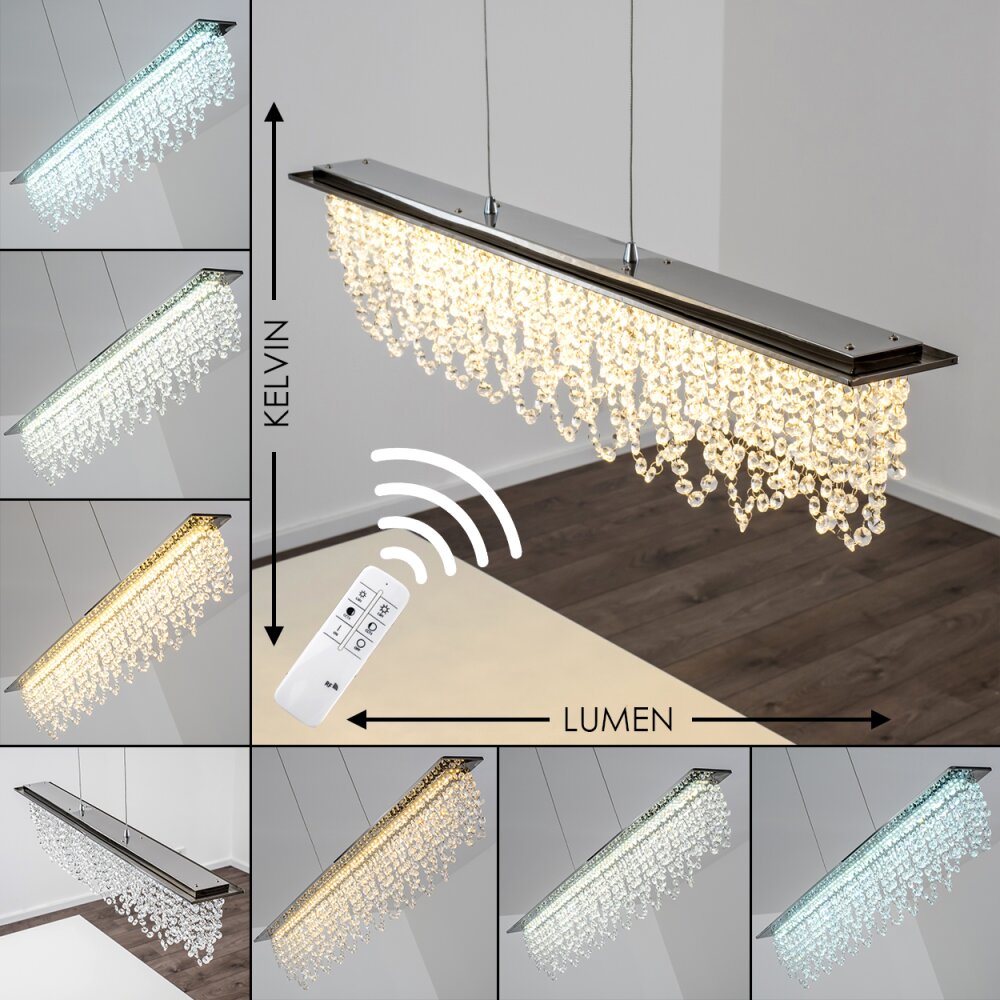 Slidre Pendelleuchte LED Chrom, 1-flammig, Fernbedienung main product photo