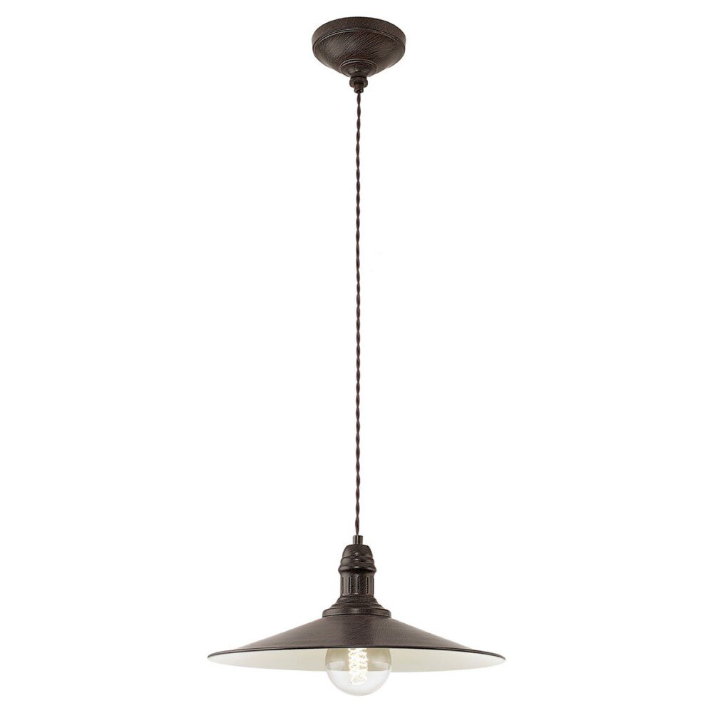 Eglo STOCKBURY Pendelleuchte Beige, Dunkelbraun, 1-flammig main product photo