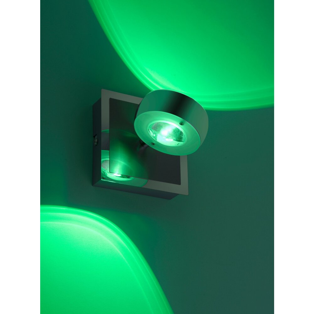 Leuchten Direkt Ls-OPTI Wandleuchte LED Edelstahl, 2-flammig, Fernbedienung, Farbwechsler