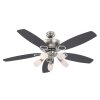 Globo JERRY Deckenventilator Chrom, Edelstahl, Nickel-Matt, 5-flammig