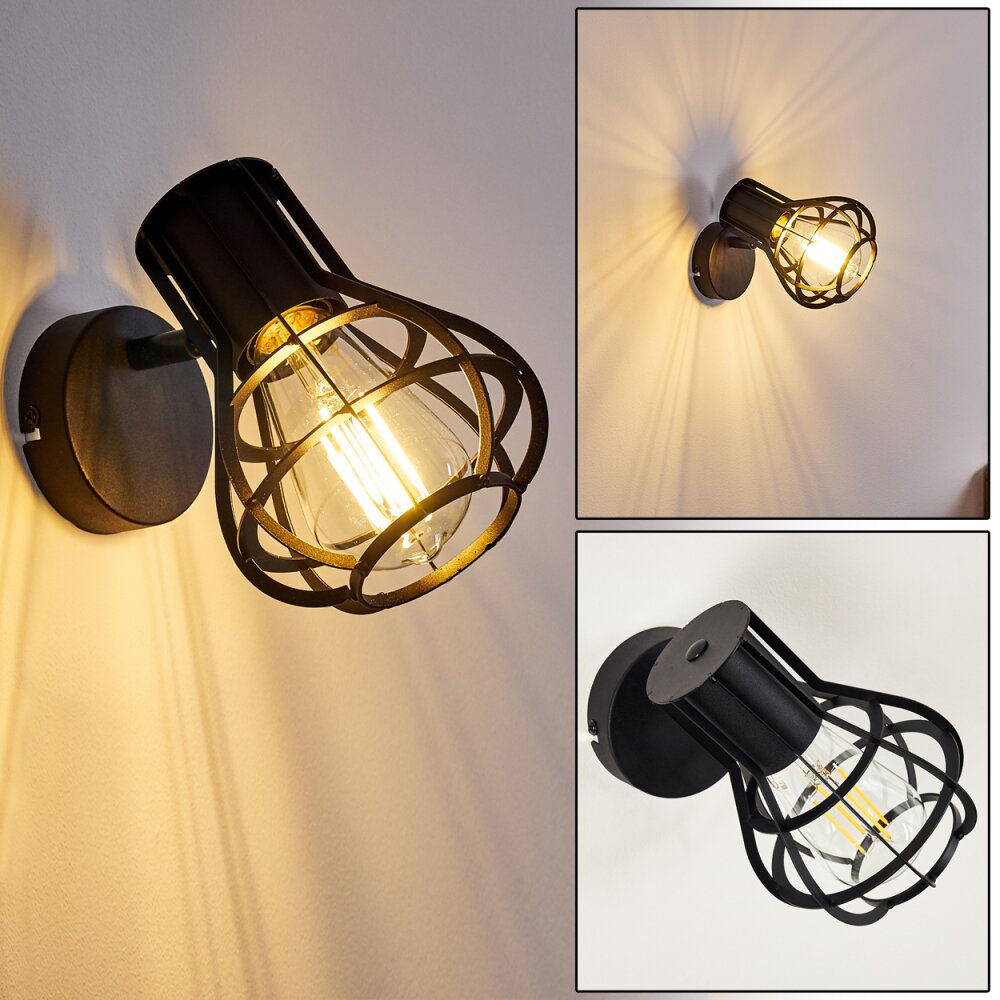 Gainesville Wandleuchte Schwarz, 1-flammig main product photo