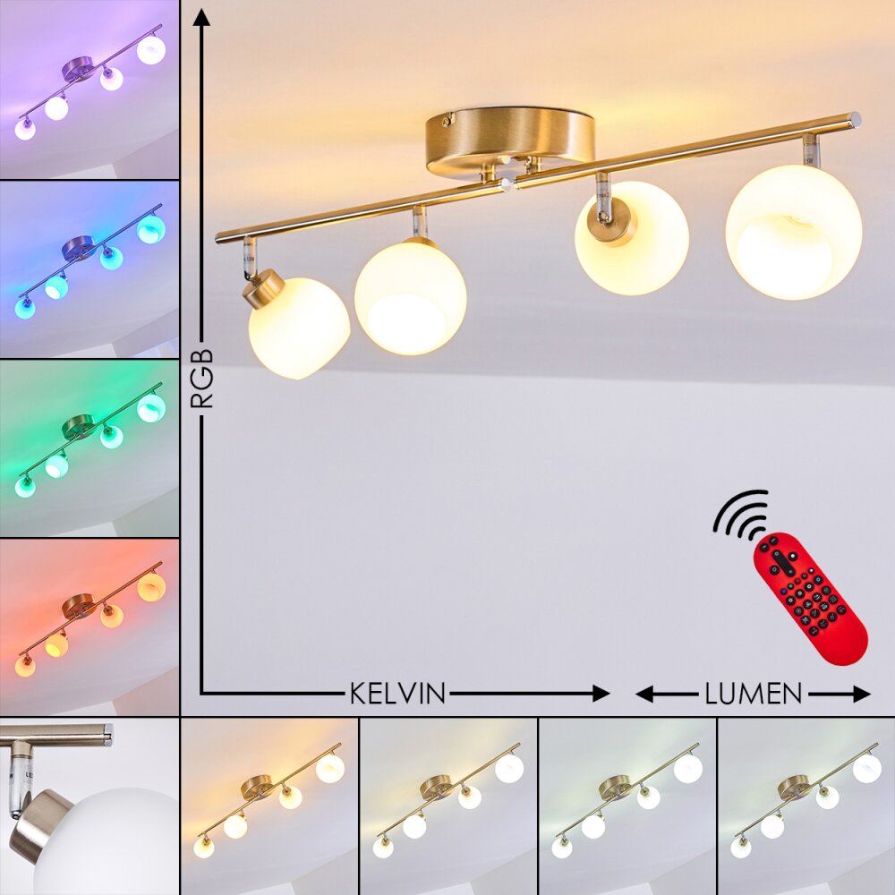 Motala Deckenleuchte LED Nickel-Matt, 4-flammig, Fernbedienung, Farbwechsler main product photo