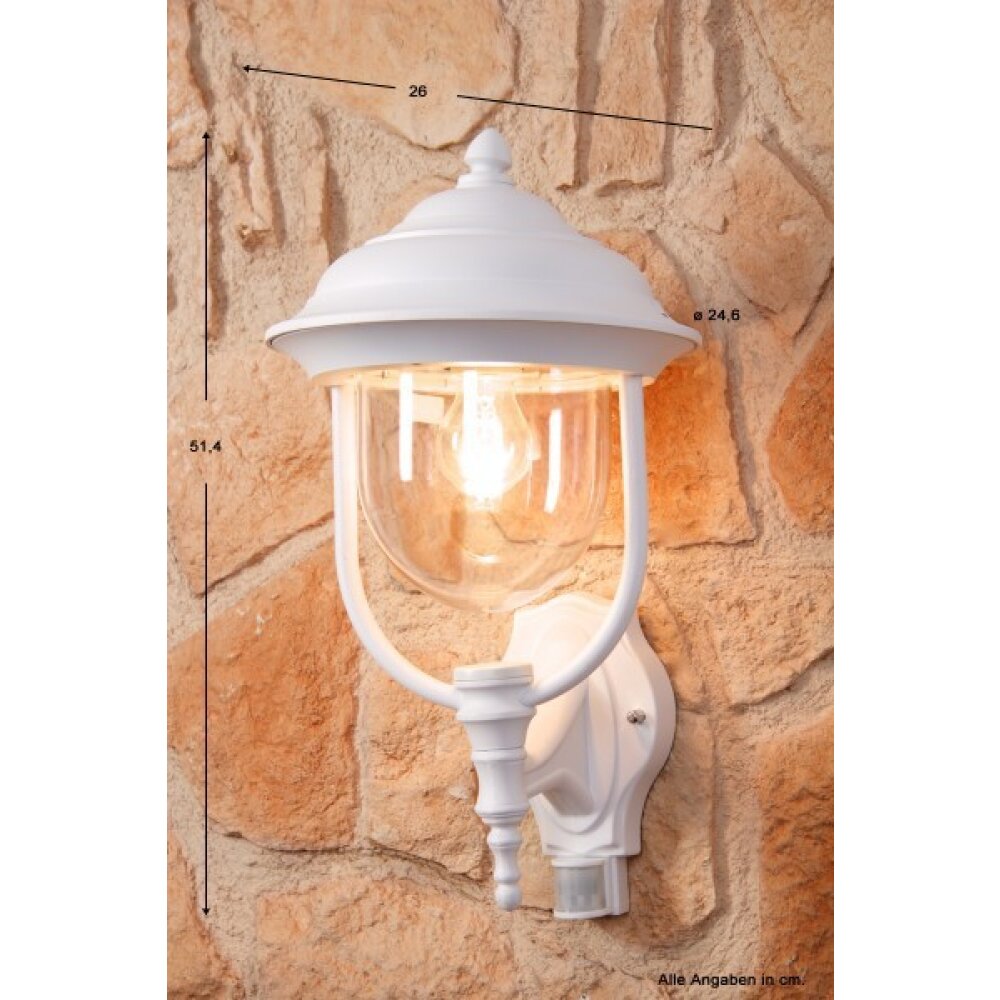 Konstsmide PARMA Wandleuchte Transparent, Klar, 1-flammig, Bewegungsmelder main product photo
