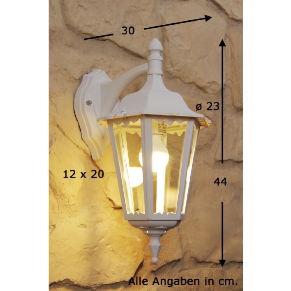 Konstsmide FIRENZE Außenwandleuchte Transparent, Klar, Weiß, 1-flammig main product photo