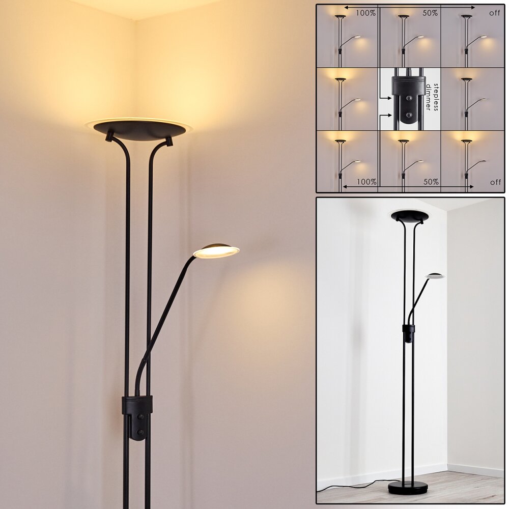 Abiqua Deckenfluter LED Schwarz, 2-flammig main product photo