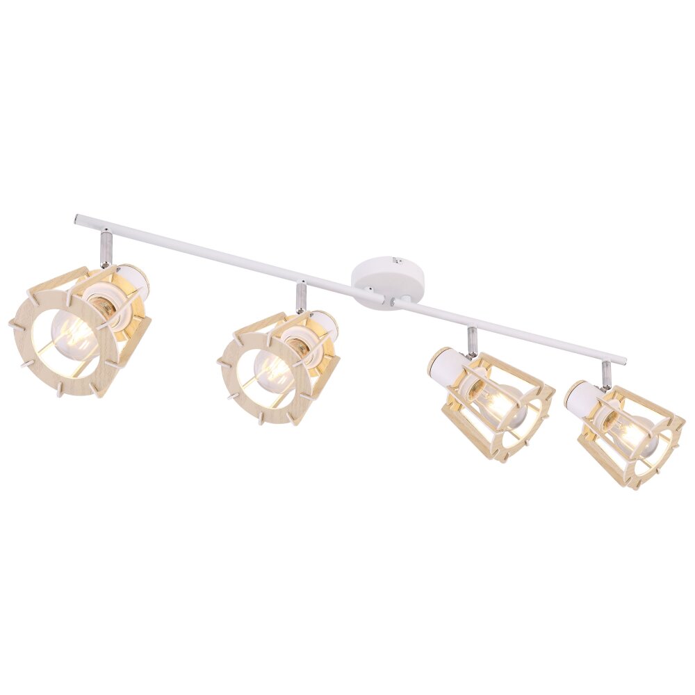 Globo BLAHA Strahler Braun, Weiß, 4-flammig main product photo