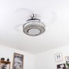 Bendigo Deckenventilator LED Nickel-Matt, Transparent, Klar, 1-flammig