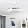 Bendigo Deckenventilator LED Chrom, Transparent, Klar, Weiß, 1-flammig