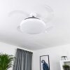 Bendigo Deckenventilator LED Chrom, Transparent, Klar, Weiß, 1-flammig