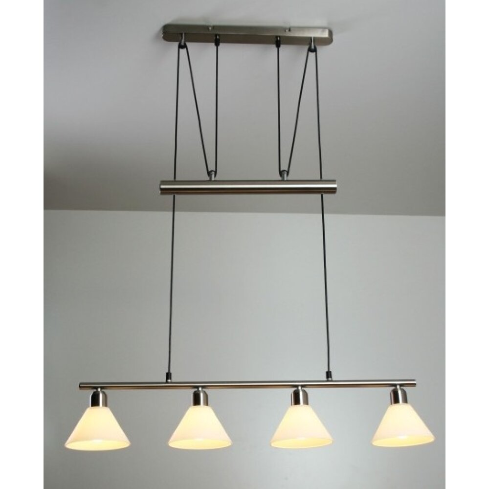Trio Leuchten STAMINA Pendelleuchte Edelstahl, Nickel-Matt, 4-flammig main product photo