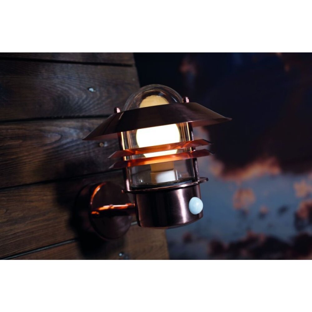 Nordlux BLOKHUS Außenwandleuchte Kupferfarben, 1-flammig, Bewegungsmelder main product photo