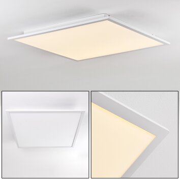Salmi Deckenpanel LED Aluminium, Weiß, 1-flammig