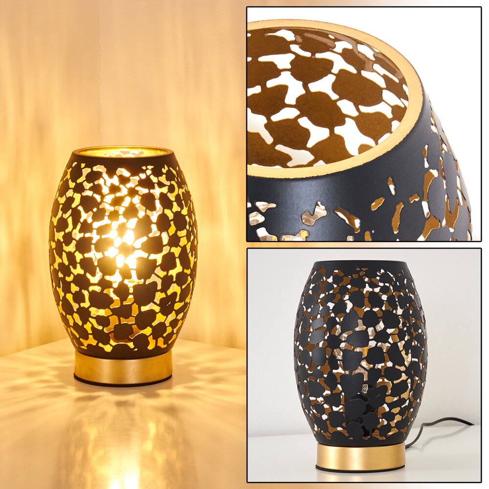 Saksborg Tischleuchte Schwarz-Gold, 1-flammig main product photo