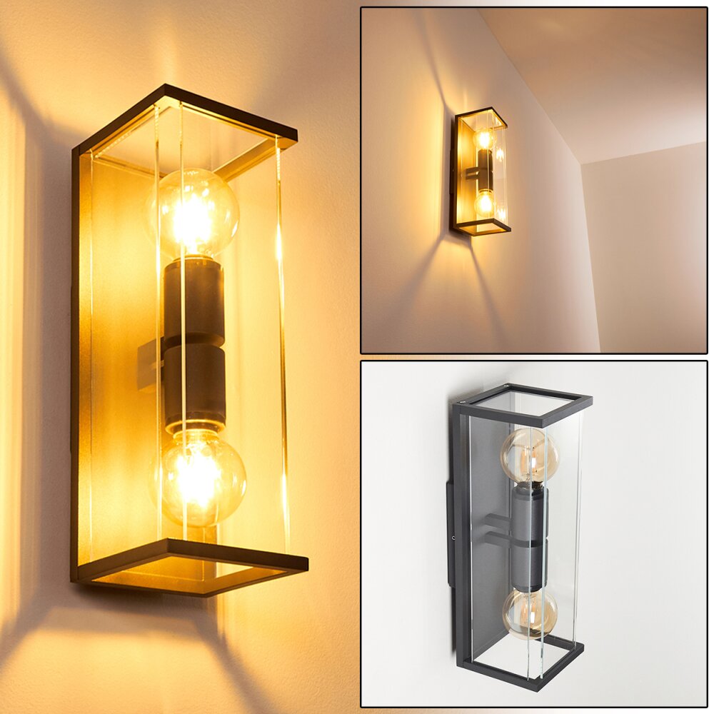 Faroer Außenwandleuchte Schwarz, 2-flammig main product photo