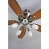 Globo JERRY Ventilator Chrom, Edelstahl, Nickel-Matt, 5-flammig