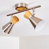 Pulau Deckenleuchte Holz hell, Nickel-Matt, 2-flammig