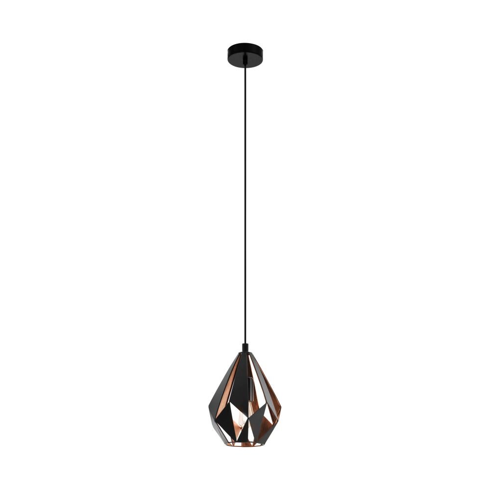 Eglo CARLTON Hängeleuchte Kupferfarben, Schwarz, 1-flammig main product photo