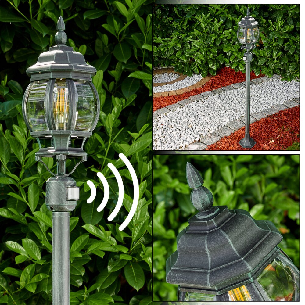 Lentua Außenstehleuchte Grün, Schwarz, 1-flammig, Bewegungsmelder main product photo