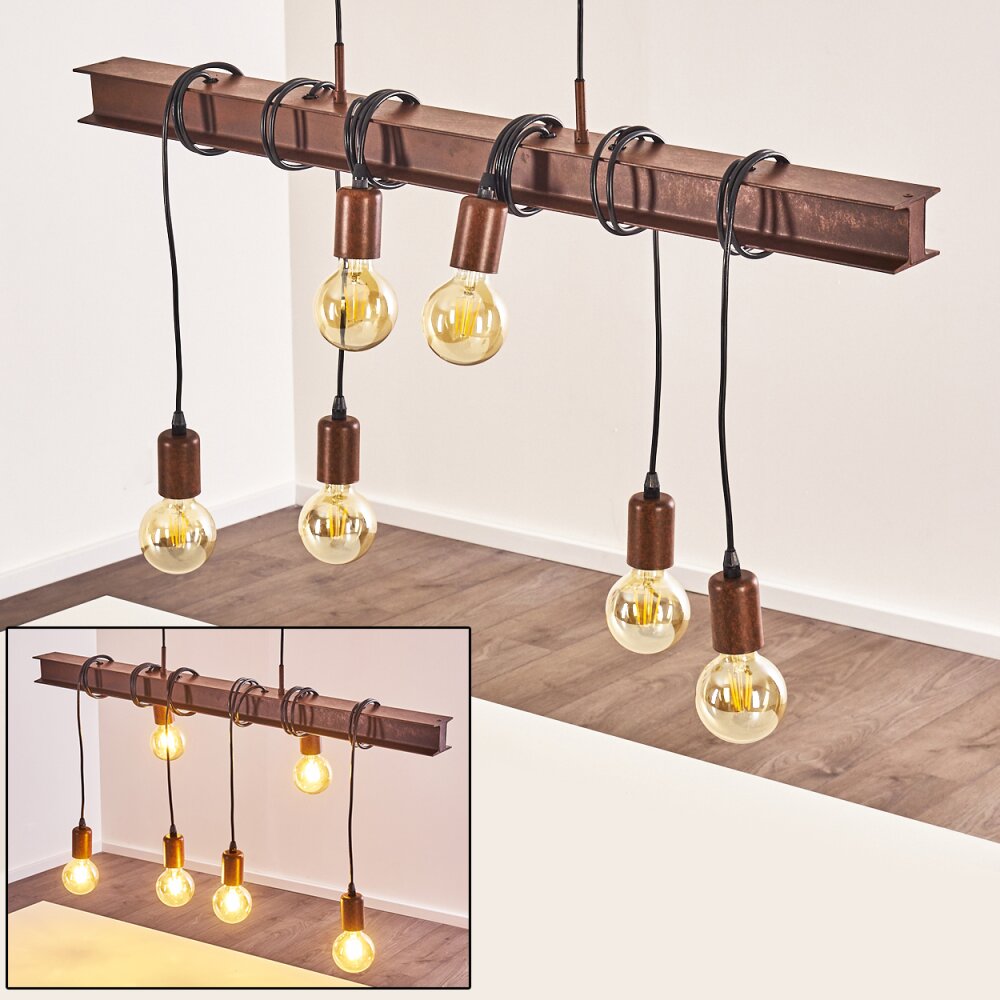 Barbengo Pendelleuchte Braun, Rostfarben, 4-flammig main product photo