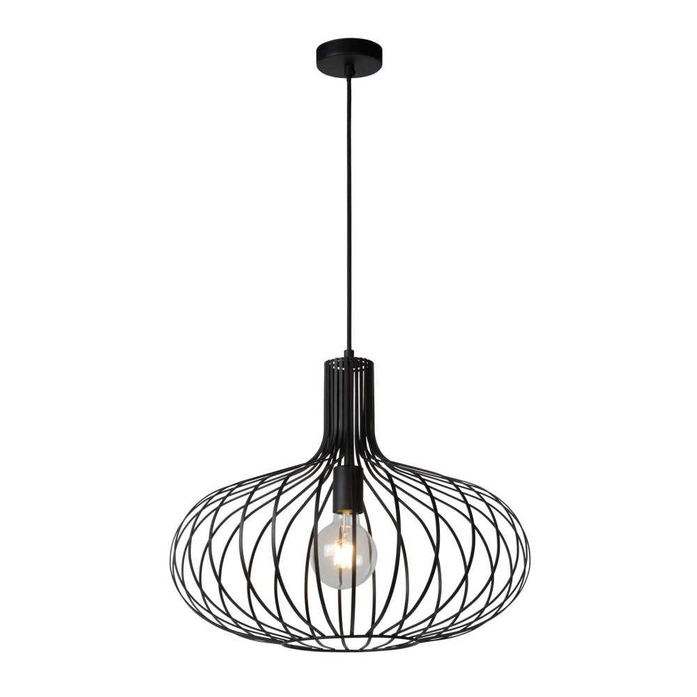 Lucide MANUELA Pendelleuchten Schwarz, 1-flammig main product photo