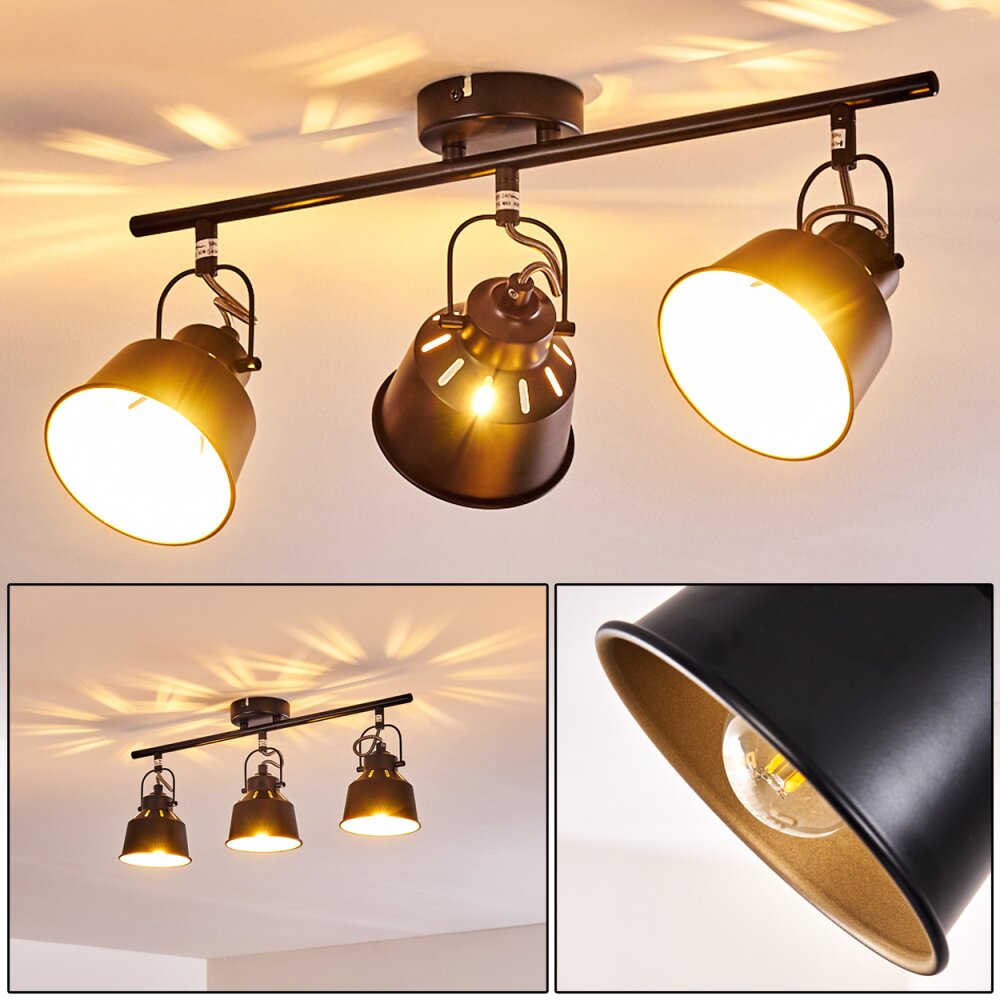 Safari Deckenleuchte Schwarz-Gold, 3-flammig main product photo
