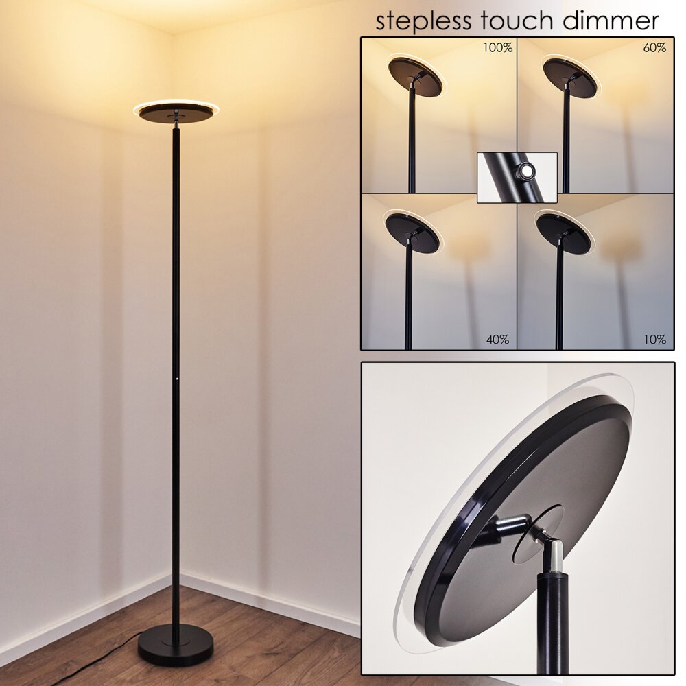 Wonsbek Deckenfluter LED Schwarz, 1-flammig main product photo