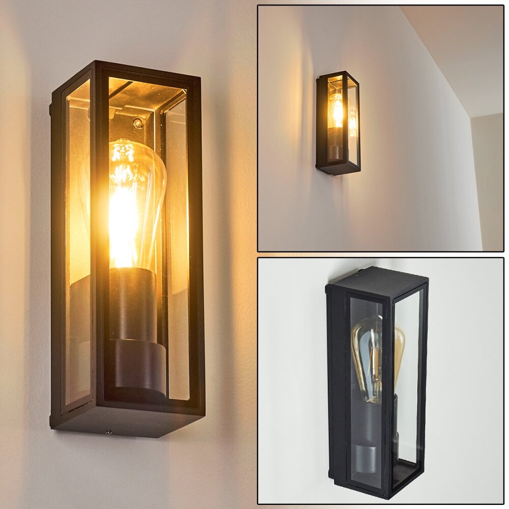 Minakata Außenwandleuchte Schwarz, 1-flammig main product photo
