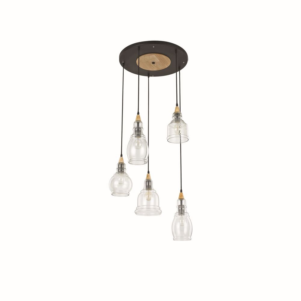 Ideal Lux GRETEL Hängeleuchte Braun, Schwarz, 5-flammig main product photo
