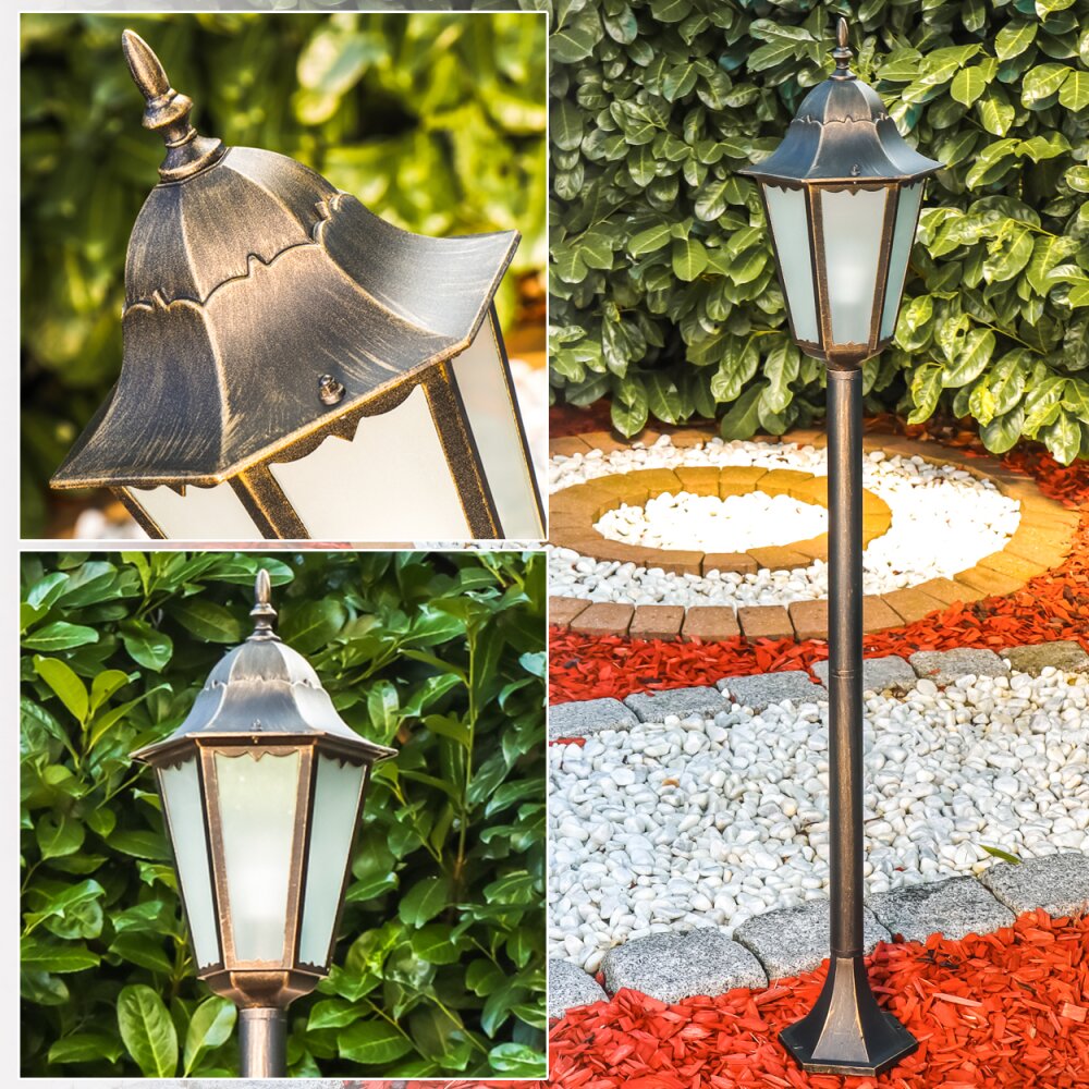 Hongkong Frost Außenstehleuchte Braun, Gold, 1-flammig main product photo