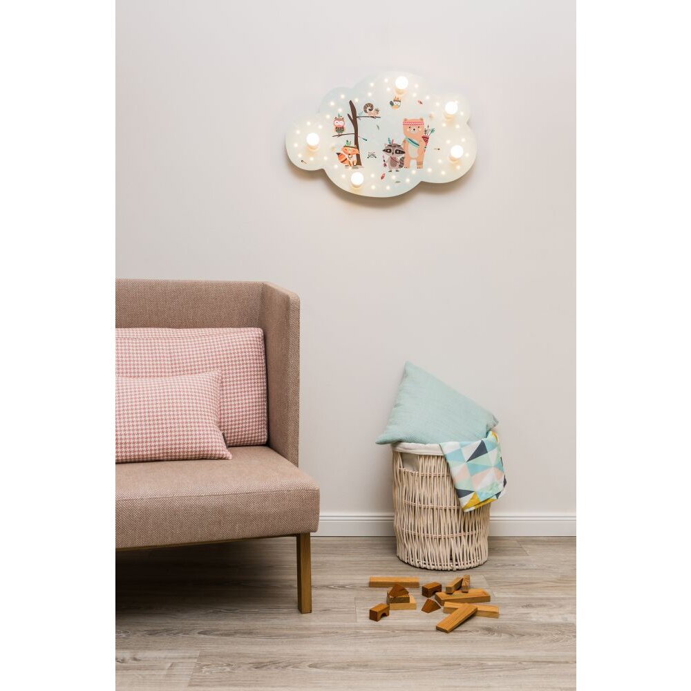 Elobra LITTLE INDIANS Wandleuchte Grün, 5-flammig main product photo