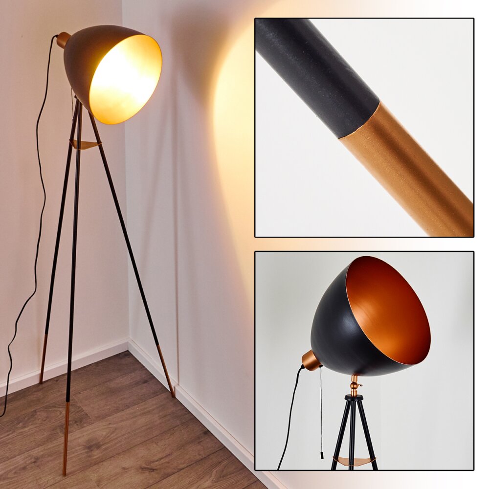 Sorsele Stehleuchte Kupferfarben, Schwarz, 1-flammig main product photo
