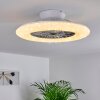 Petrovac Deckenventilator LED Chrom, Weiß, 1-flammig, Fernbedienung