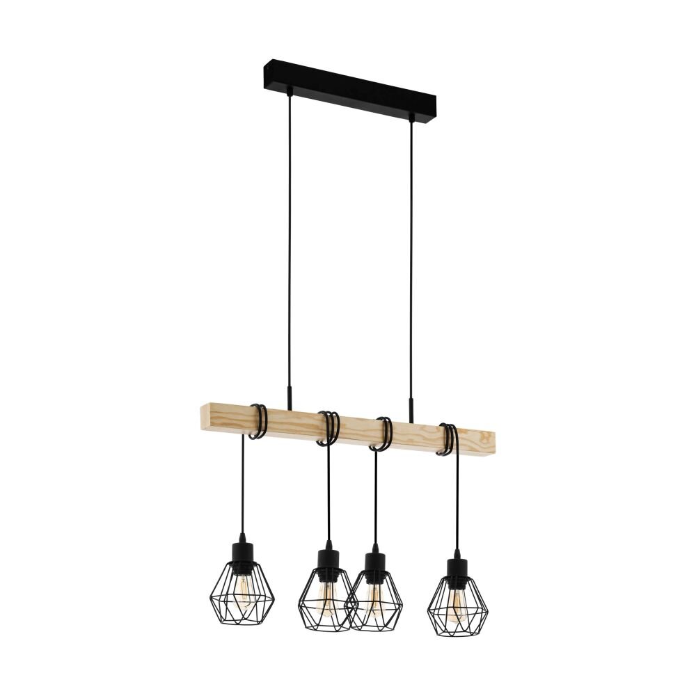 EGLO TOWNSHEND Hängeleuchte Braun, Schwarz, 4-flammig main product photo