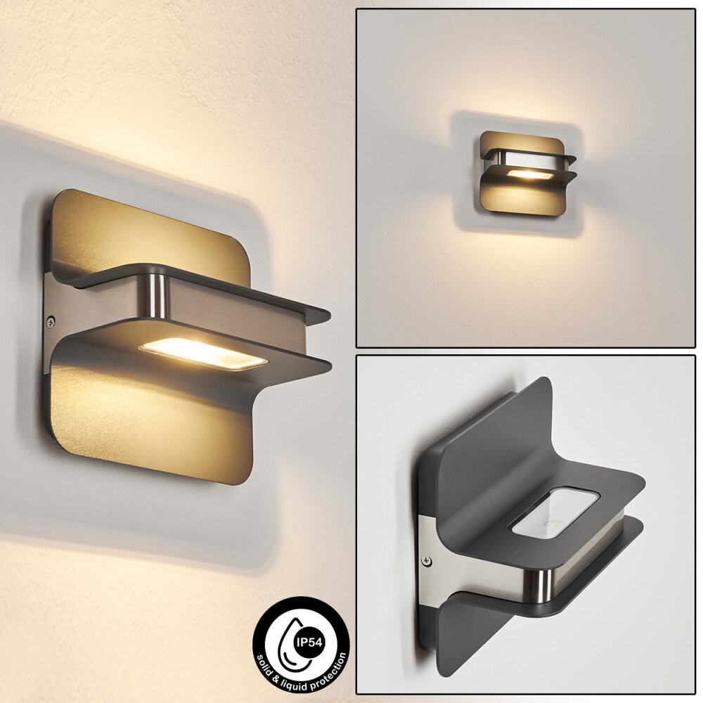 Blanchard Außenwandleuchte LED Nickel-Matt, Schwarz, 1-flammig main product photo