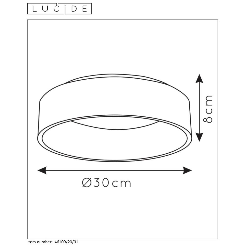 Lucide TALOWE Deckenleuchte LED Weiß, 1-flammig