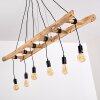 Yaak Pendelleuchte Holz hell, Schwarz, 6-flammig Yaak Pendelleuchte Holz hell, Schwarz, 6-flammig