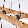 Yaak Pendelleuchte Holz hell, Schwarz, 6-flammig Yaak Pendelleuchte Holz hell, Schwarz, 6-flammig
