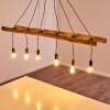 Yaak Pendelleuchte Holz hell, Schwarz, 6-flammig Yaak Pendelleuchte Holz hell, Schwarz, 6-flammig