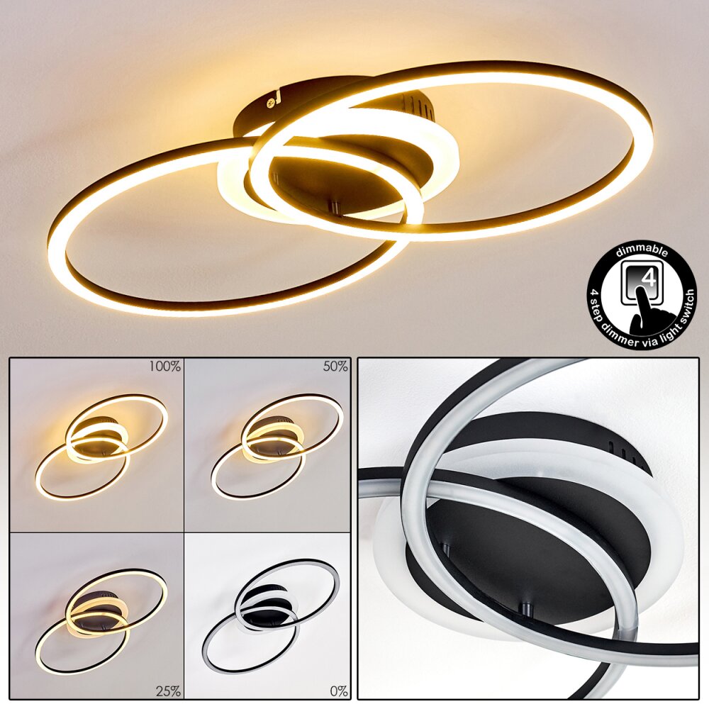 Lithgow Deckenleuchte LED Schwarz, 1-flammig main product photo