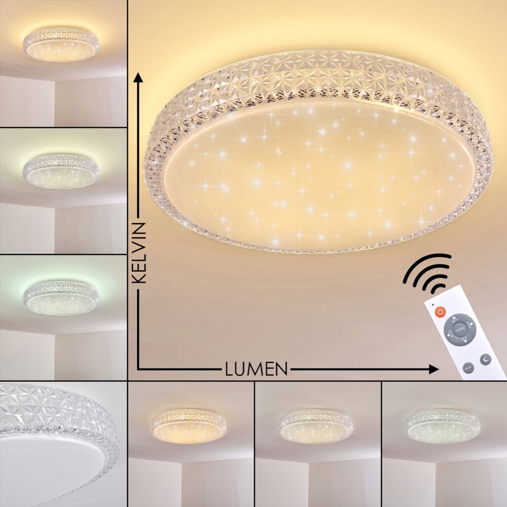 Norra Deckenleuchte LED Weiß, 1-flammig, Fernbedienung main product photo