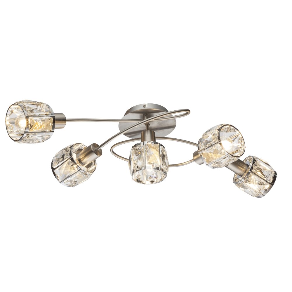 Globo Kris Deckenleuchte Nickel-Matt, 5-flammig main product photo