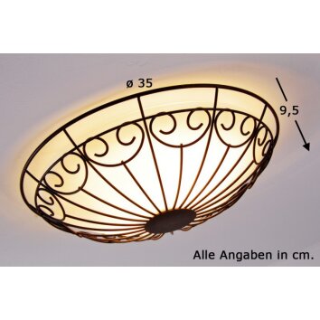 Eglo COLTI Wand- und Deckenleuchte Braun, Dunkelbraun, Rostfarben, Weiß, 2-flammig