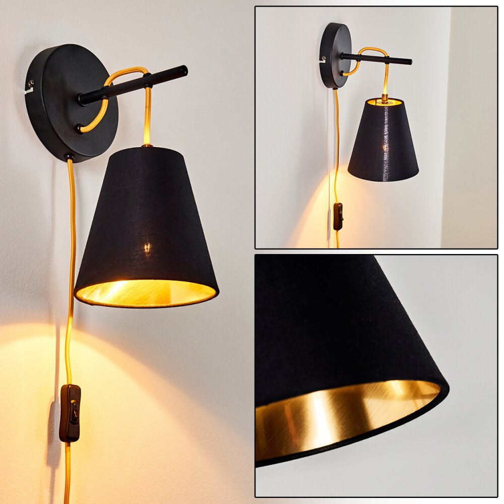 Saillon Wandleuchte Schwarz, 1-flammig main product photo