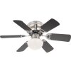 Globo Ugo Deckenventilator Holz hell, Nickel-Matt, 1-flammig